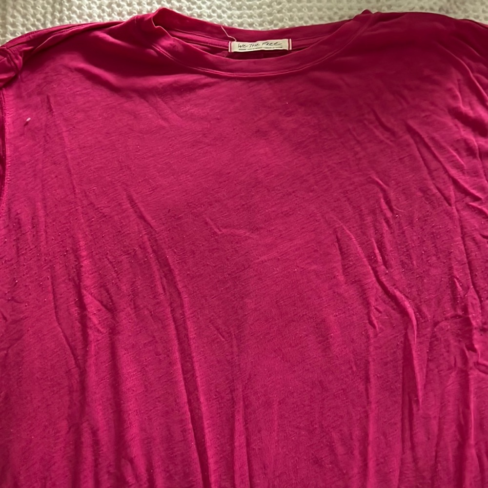Pink cotton free people short sleeve